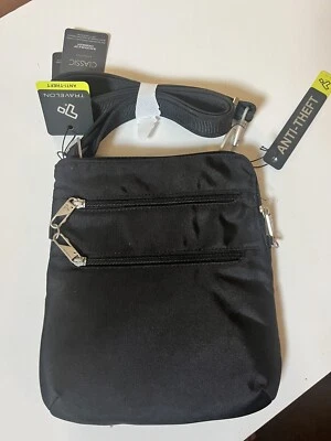 Bandolera Travelon Antirrobo Unisex Bandolera Delgada Bloqueo RFID Negra Foto 1 de 4