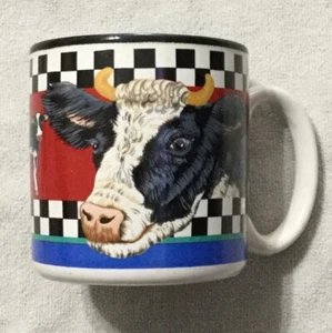 Vintage Potpourri Designs Sue E. Pigg Holstein Kuh Kaffeebecher Tasse Neu im Karton Geschenk #D30 - Bild 1 von 6