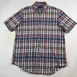 Ralph Lauren Mens Large Multicolor Plaid 100% Cotton Short Sleeve Shirt - Picture 1 of 8