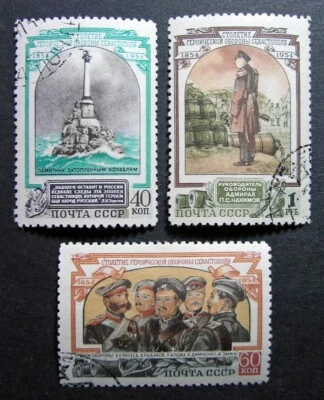 Russia 1954 #1726-1728 Variety CTO H OG Russian Sevastopol Defense Set $40.00!! - Image 1 of 3