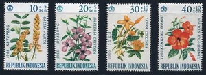 Indonesien: 1966 Blumen Halbpostale (B195-B198) postfrisch - Bild 1 von 1