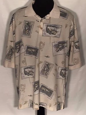 Summa Fly Fishing Rod Reel Outdoors River Lake Mens 4XL Short Sleeve Polo Shirt - Image 1 of 4