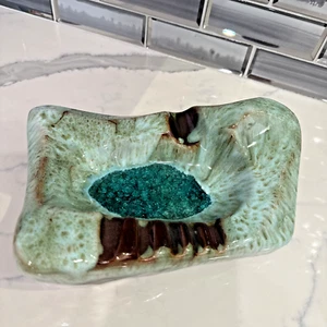 Großer Zigarren Aschenbecher echt Türkis Custom One of One Vintage Konsole schwer - Bild 1 von 10