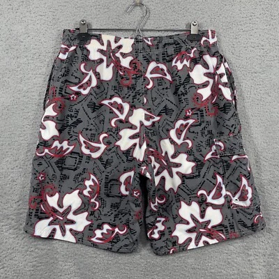Bañador Ocean Pacific OP para hombre mediano deportivo gris rojo floral 9" entrepierna surfista Foto 1 de 4