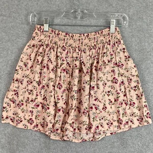 Abercrombie Kids Skirt Girls XL/16 Pink Floral Pull On Smocked Waist Viscose - Picture 1 of 10