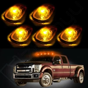 5x 264145BK Amber Cab Marker Light Cover+5730 White Led for 99-02 Dodge Ram 3500 - Picture 1 of 10