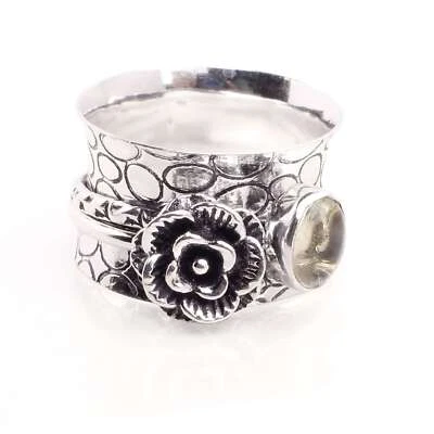 Placcato Argento Spinner Anello Handmade Gioielli Regalo Per Donna Misura Noi - Immagine 1 di 3