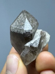 RARE Natural PHANTOM Smoky Quartz Point Wand Brazil 24.7g! Lodolite Crystal N55 - Picture 1 of 12