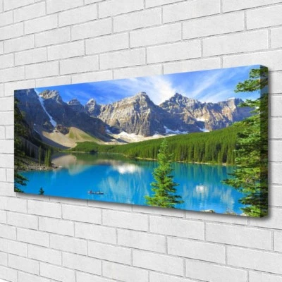 TULUP Impression sur toile Image tableaux 125x50 Paysage Lac Montagnes Forêt