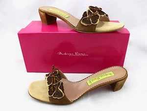 $239 MATERIA PRIMA GOFFREDO FANTINI Cuero Marrón Floral Moño Deslizantes Sandalias 11 - Imagen 1 de 1