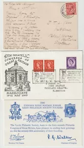 1921 PPC (MULREADY DESIGN) PHILATELIC CONGRESS HARROGATE PMK & 1965 TO FALKLANDS - Picture 1 of 2
