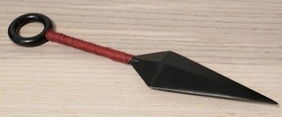 9” Naruto Kunai Throwing Knife Black Red Metal Heavy Duty - Image 1 of 4