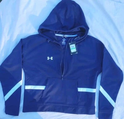 Under Armour Women Storm Fleece Hoody MIDNIGHT NAVY Sz L - Image 1 of 3