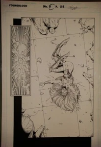 ROB LIEFELD'S YOUNGBLOOD VOL 2 #3 PAGE 22 TODD NAUCK ORIGINAL ART SPLASH PAGE - Bild 1 von 1