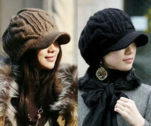 Mujeres Damas Invierno Cálido Boina Suelta Esquí Elegante Crochet Tejido Ala Gorro Sombreros Gorra  - Imagen 1 de 14