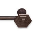 YOUR LOOK PRISM EXPANDABLE CURTAIN ROD SET BROWN 22"-144"