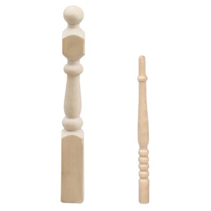 4PC 1:12 Scale Dollhouse Miniatures Stairs Pillar Railing Building Accessories - Picture 1 of 8