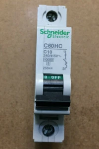 10A MCB SP Typ C 10kA 240Vac Schneider Electric C60HC Leitungsschutzschalter 25644 - Bild 1 von 2
