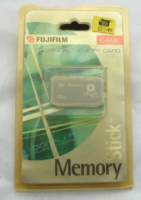 VINTAGE FUJIFILM LEXAR FULL SIZE 64MB MEMORY STICK FOR PLAYSTATION PSP CYBERSHOT - Image 1 of 2