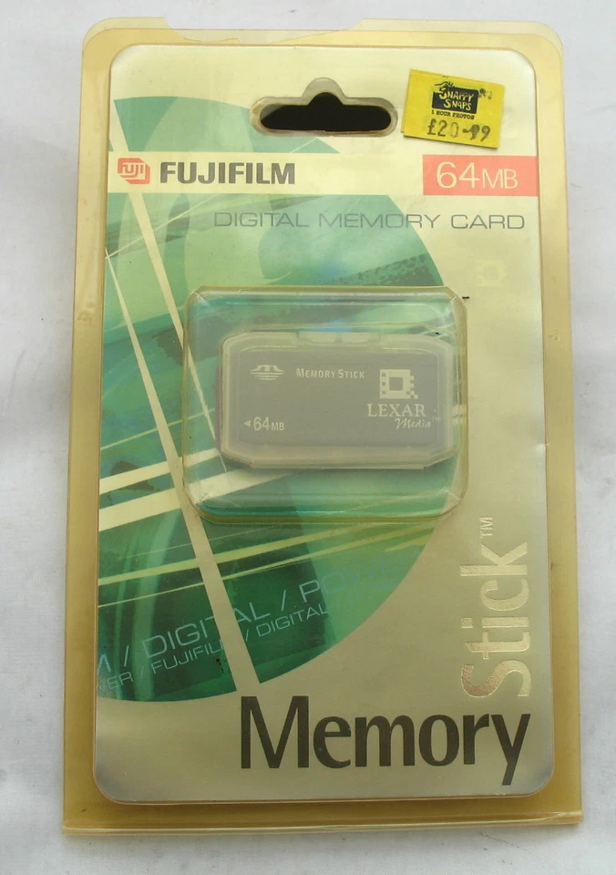 VINTAGE FUJIFILM LEXAR FULL SIZE 64MB MEMORY STICK FOR PLAYSTATION PSP CYBERSHOT - Image 1 of 2