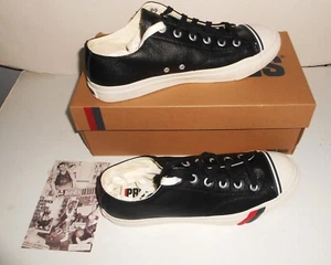 PRO KEDS ROYAL PLUS  LOW  BLACK LEATHER SNEAKERS NIB MENS 10M  PH61439 - Picture 1 of 6