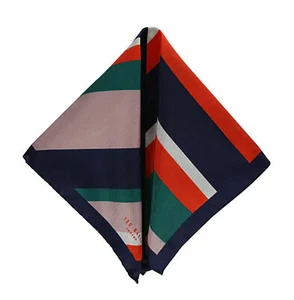 Ted Baker NAN $49 Navy Stripe Print Silk Pocket Square BNWT Handkerchief - Picture 1 of 4