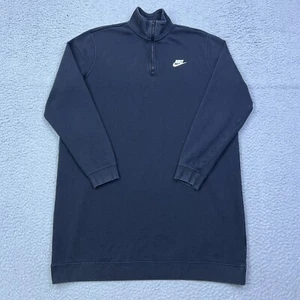 Nike Sportswear Club Fleece Dress Women's L Black 1/4 Zip Long Sleeve CZ8346 - Picture 1 of 10