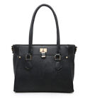 Moda Ladies Embossed Floral Shoulder Bag Handbag or Crossbody Black Medium New
