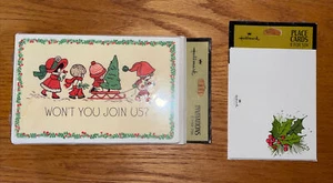 Lote INVITACIONES DE NAVIDAD y Tarjetas de Colocar PACK de 8 Cada SELLO VINTAGE - Imagen 1 de 5