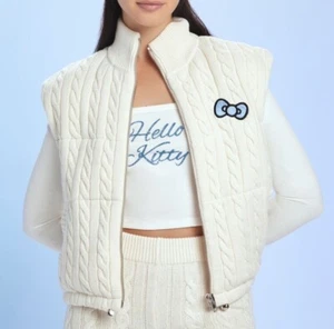 Forever 21 x Hello Kitty Sanrio Angel Cable Knit Vest NEW - Size Small - Picture 1 of 5