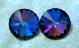 Heliotrope Earrings 12mm Crystal - Handmade with Preciosa - Hypoallergenic - Picture 1 of 5