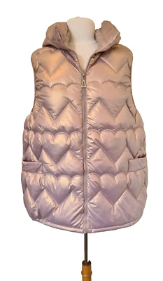 New Italian bodywarmer gilet quilted pink hooded pockets One Size UK 12-14 - Image 1 of 4