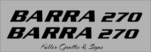 KILLER GRAFFIX BARRA 270 BONNET DECAL FORD FALCON XR6 TURBO,LETTERS ONLY - Foto 1 di 1