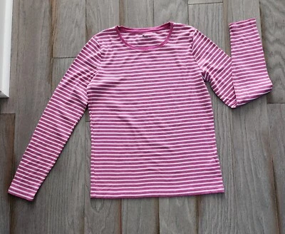 Pulôver Jones New York Sport listra rosa manga longa (L) 40” peito - Imagem 1 de 4