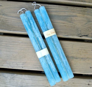 Vance Kitira 12" Eisblau Holz Spitzkerzen 2 Paar - sauberer Brenngrad 15 Std. - Bild 1 von 4