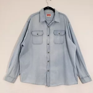 Camisa Wrangler Para Hombres XL Azul Denim Manga Larga Abotonada Calidad Premium Ropa de Trabajo - Imagen 1 de 19