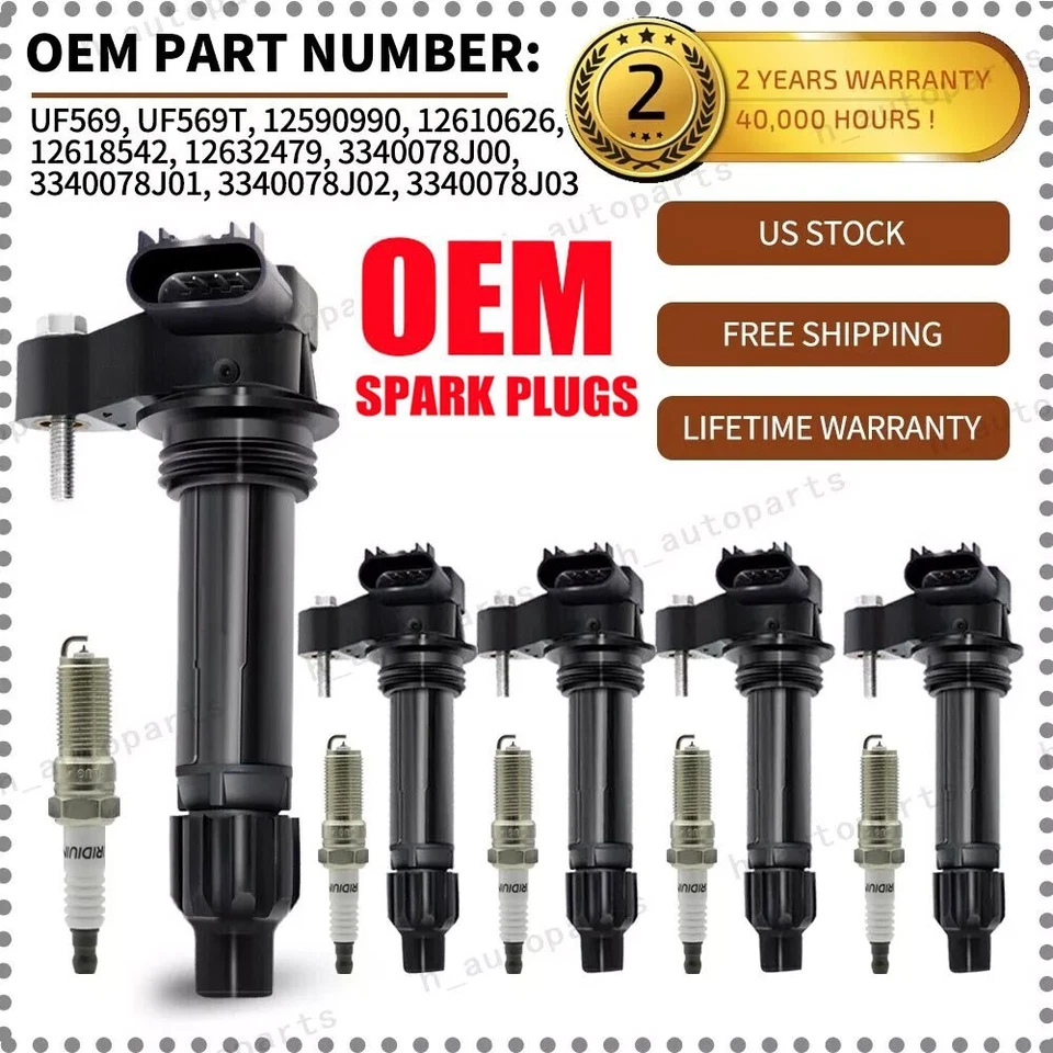 Катушки зажигания + свечи зажигания для Chevrolet Camaro Caprice Traverse 3,6 л V6 упаковка 6 шт. - Изображение 1 из 4