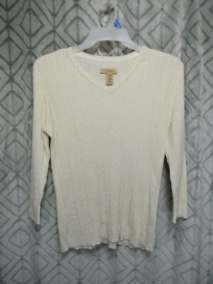 Suéter Covington Talla XL Blanco Pull Over Cuello en V Manga Larga Acanalado Informal Trabajo Foto 1 de 3