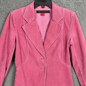 French connection Blazer Pink Womens Sz 6 Corduroy Cotton Office Professional - Picture 1 of 10