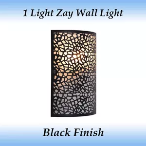 Zay 1 Light Modern Feature Wall Light in Black Finish - Picture 1 of 1