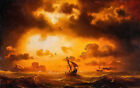 oil painting 100% handpainted on canvas " Sunset at Sea"