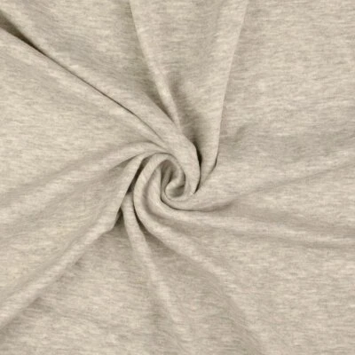 Alpenfleece uni grau meliert  Meterware Jersey Sweat Kuschelsweat Stoff - Bild 1 von 3
