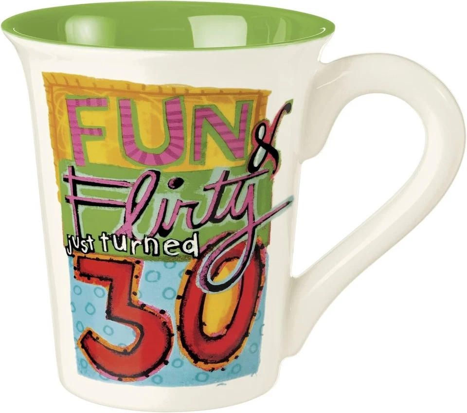 Over the Hill Gags 30th Birthday Mug Ceramic Fun & Flirty Just Turned Thirty - Image 1 of 1