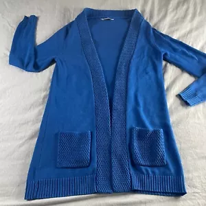 Damen Strickjacke Größe 12 Blau Strick Liebe Strick Langarm Taschen - Bild 1 von 10