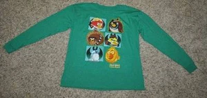 Boys Shirt Angry Birds Star Wars Green Long Sleeve Tee-size XL 18/20 - Picture 1 of 4