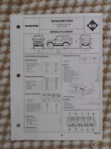 Santana Samurai SJ 413 S SL SU SUL 1.3 Essence Fiche Technique Regla tech 1988 - Picture 1 of 3