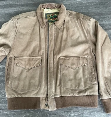 Vintage global identity g-iii leather bomber jacket Size M Brown Leather Clean - Image 1 of 4