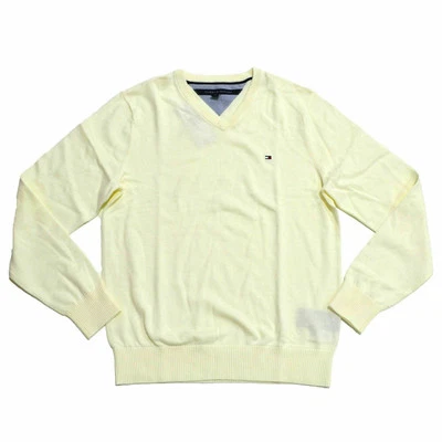 Tommy Hilfiger Men's Sweater Pullover V-Neck Knit Jacket Flag Logo Outerwear New - Image 1 of 2