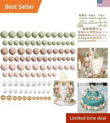 Elegante juego de adorno de pastel de espuma: 108 piezas en varios tamaños para fiestas y ocasiones Foto 1 de 4