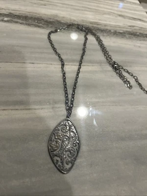 Silpada Sterling Silver "Stormy Cove" Long Large Pendant Necklace - Image 1 of 4